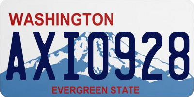 WA license plate AXI0928