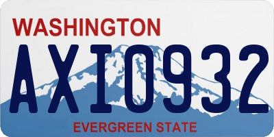 WA license plate AXI0932
