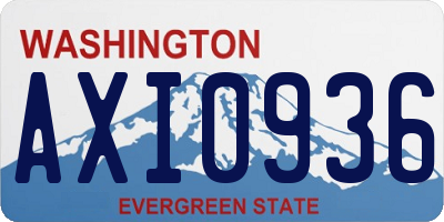 WA license plate AXI0936