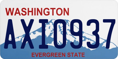 WA license plate AXI0937