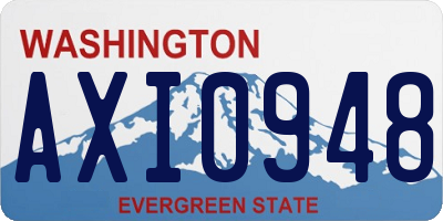 WA license plate AXI0948