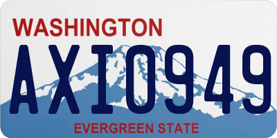 WA license plate AXI0949