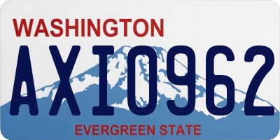 WA license plate AXI0962