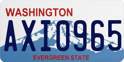WA license plate AXI0965