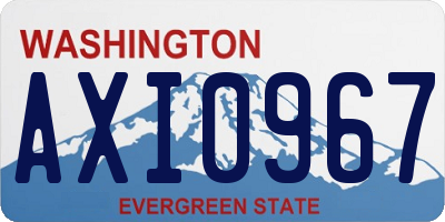 WA license plate AXI0967