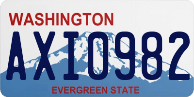 WA license plate AXI0982