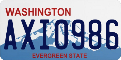 WA license plate AXI0986