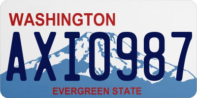 WA license plate AXI0987