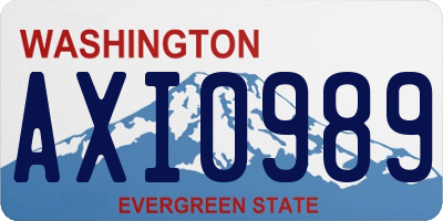WA license plate AXI0989