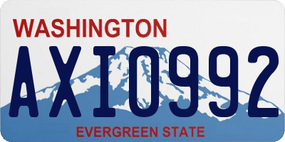 WA license plate AXI0992