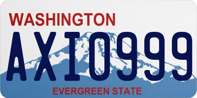 WA license plate AXI0999
