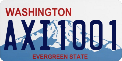 WA license plate AXI1001