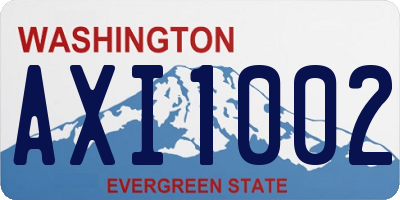 WA license plate AXI1002