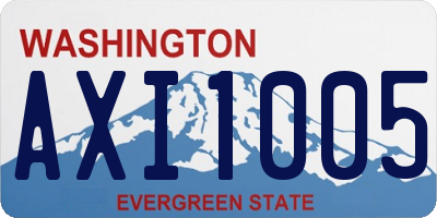 WA license plate AXI1005