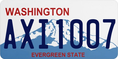 WA license plate AXI1007