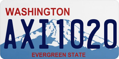 WA license plate AXI1020