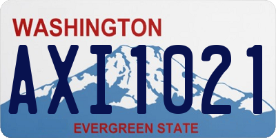 WA license plate AXI1021