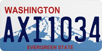 WA license plate AXI1034