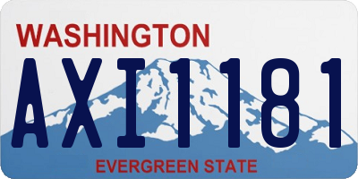 WA license plate AXI1181