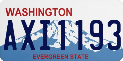 WA license plate AXI1193