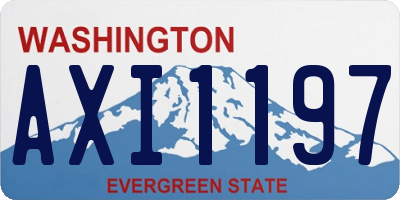 WA license plate AXI1197