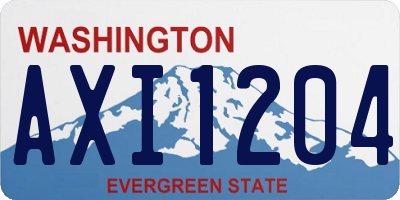 WA license plate AXI1204