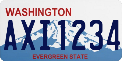 WA license plate AXI1234