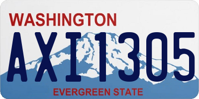 WA license plate AXI1305