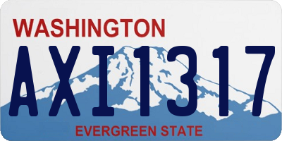 WA license plate AXI1317