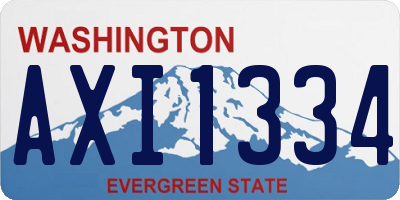 WA license plate AXI1334