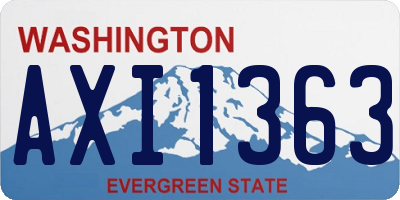 WA license plate AXI1363