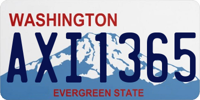 WA license plate AXI1365