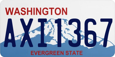 WA license plate AXI1367