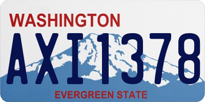 WA license plate AXI1378