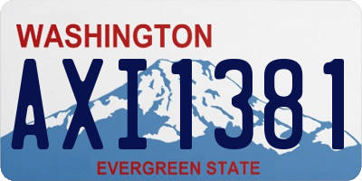 WA license plate AXI1381