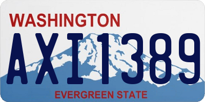 WA license plate AXI1389