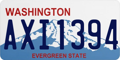WA license plate AXI1394