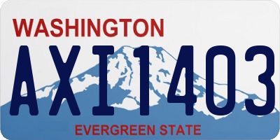 WA license plate AXI1403