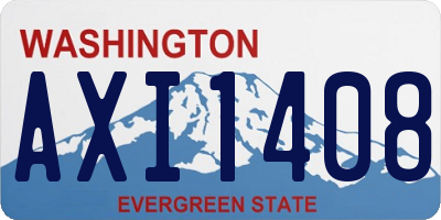WA license plate AXI1408