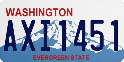 WA license plate AXI1451