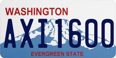 WA license plate AXI1600