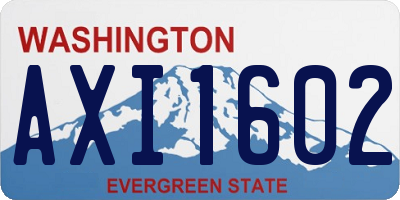 WA license plate AXI1602