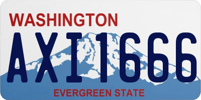 WA license plate AXI1666