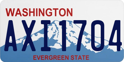 WA license plate AXI1704
