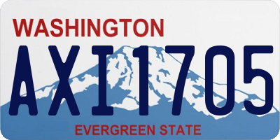 WA license plate AXI1705
