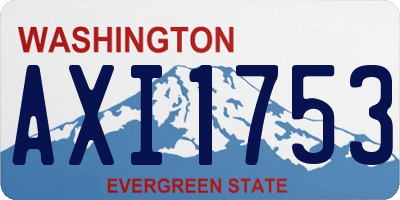 WA license plate AXI1753