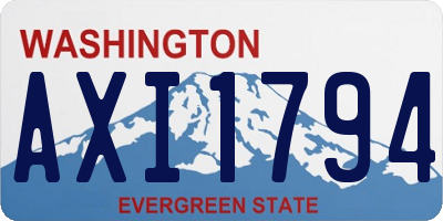 WA license plate AXI1794