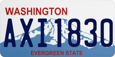 WA license plate AXI1830