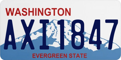 WA license plate AXI1847
