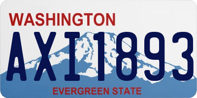 WA license plate AXI1893